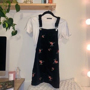 Velvet Embroidered Overall Skirt